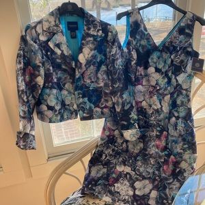 Doncaster dress/jacket. Metallic floral print.  Wear together or mix and match.